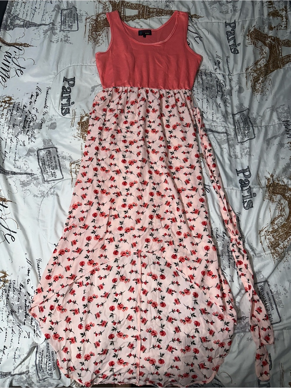 New Women’s B Famous Pink Floral Maxi Dress Size M - Comfortable For Summer